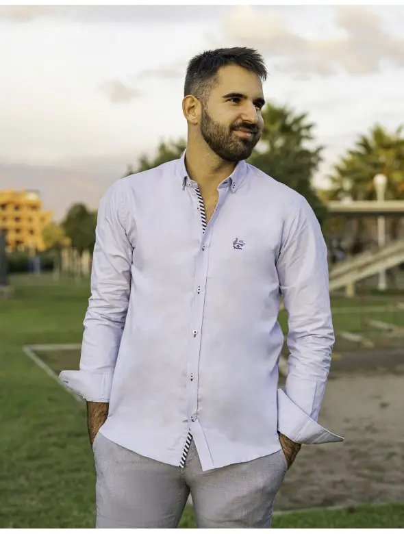 CAMISA OXFORD BASIC CELESTE