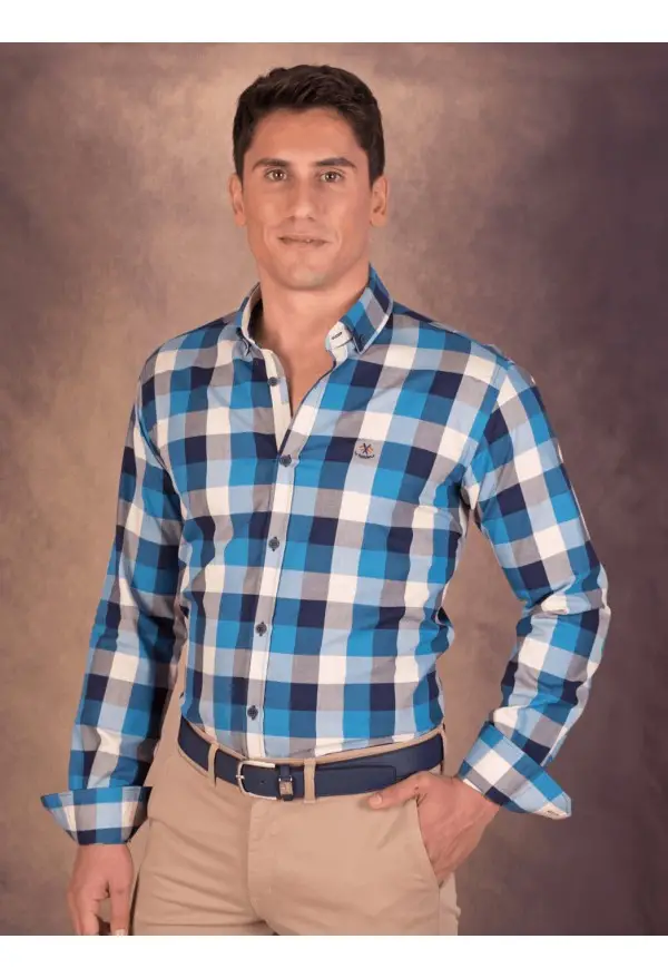 CAMISA CUADRO 33 LA ESPANOLA AZUL