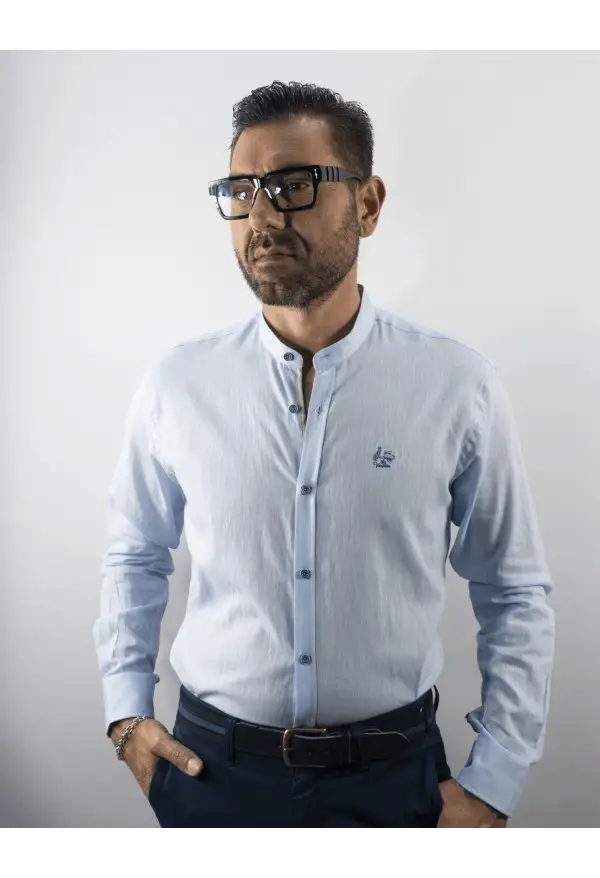 CAMISA C/MAHO LA VESPITA CELESTE