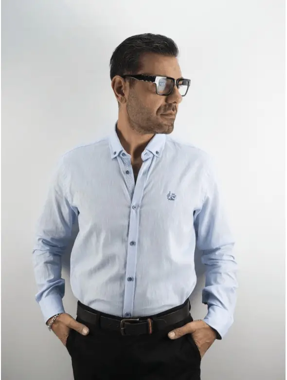 CAMISA LINO M/RAYA LA...