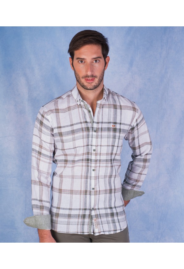 CAMISA CUADRO 71 LA ESPAÑOLA BLANCO