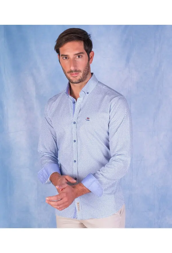 CAMISA ROMBO 1/2 LA ESPAÑOLA AZUL