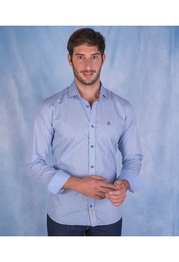 CAMISA FLOR LA ESPAÑOLA CELESTE