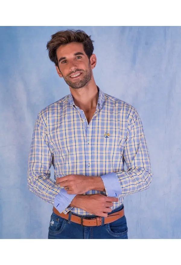 CAMISA CUADRO 35 LA VESPITA AMARILLO