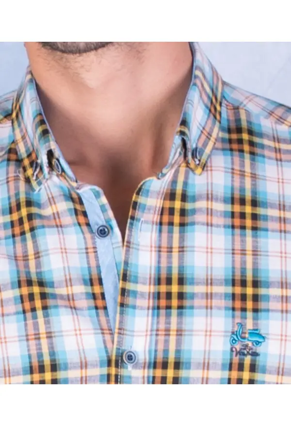 CAMISA CUADRO BOSE LA VESPITA MOSTAZA